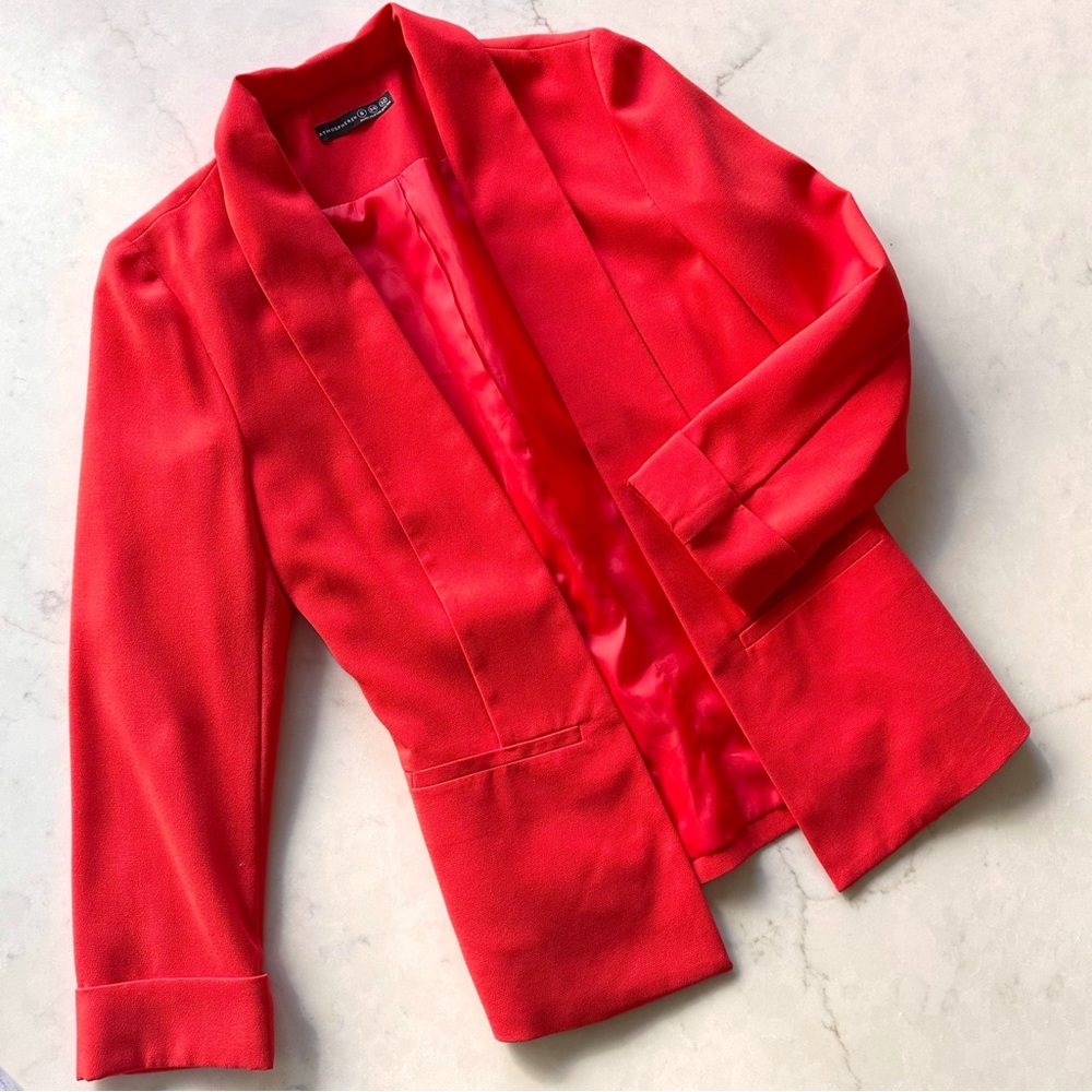 Orange lined open front blazer Excellent condition